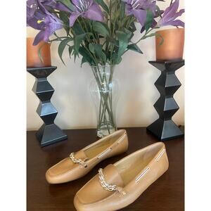Talbots Leather Chain Loafers – Camel Tan – Women’s Size 8.5